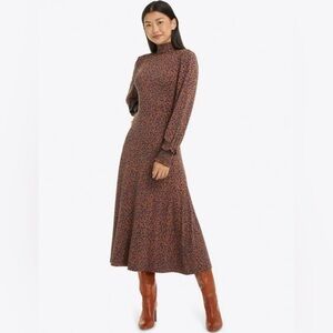 Draper James Knit Turtleneck Dress in Fall Vines, size Large